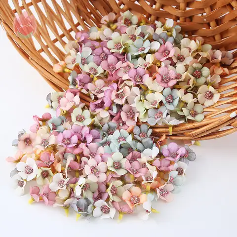 50/100Pcs 꽃 벽 식물 웨딩 홈 룸 장식에 대 한 실크 인공 데이지 꽃 머리 DIY 갈 랜드 발렌타인 데이 선물