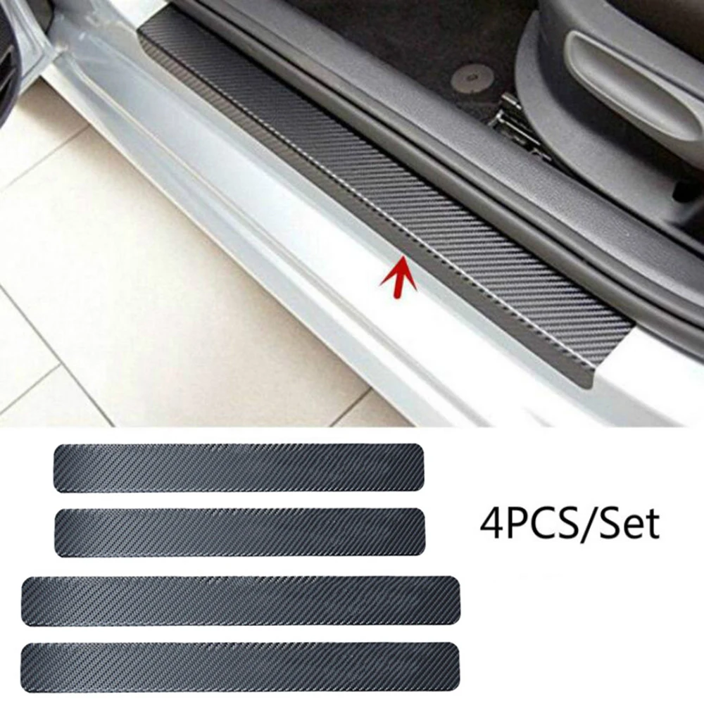 

4 PCs Car door sill sticker against kick kick, anti-scratch carbon fiber car stickers, car stickers