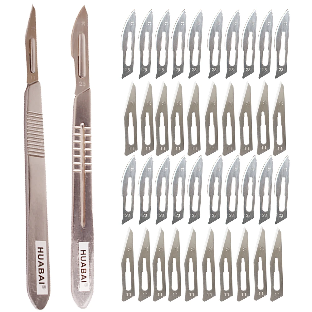 11# 23# Carbon Steel Surgical Scalpel Blades Handle Scalpel DIY Cutting Tool PCB Repair Animal Surgical Knife