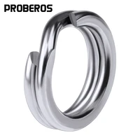 PROBEROS-Anillos divididos para pesca, 50 piezas, CrankHard Bait, plata, acero inoxidable-12 0 #, Conector de pesca, accesorios, aparejos
