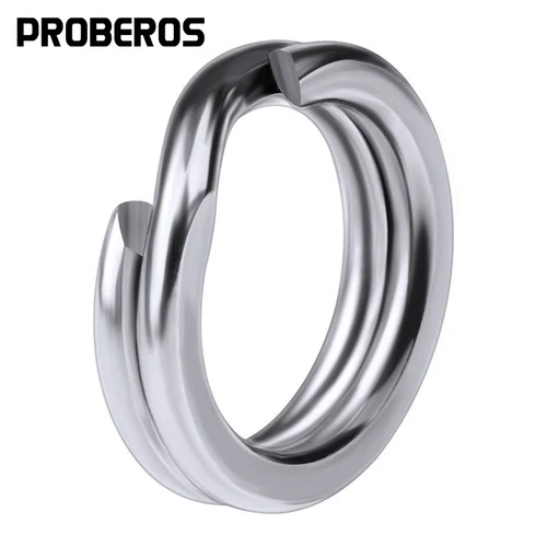 Imagen 1 del producto PROBEROS-Anillos divididos para pesca, 50 piezas, CrankHard Bait, plata, acero inoxidable-12 0 #, Conector de pesca, accesorios, aparejos