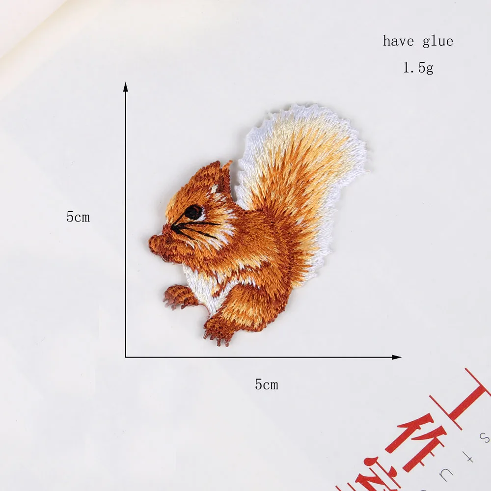 1 Pair Squirrel Embroidery Animal Patches For Clothing Parches Ropa