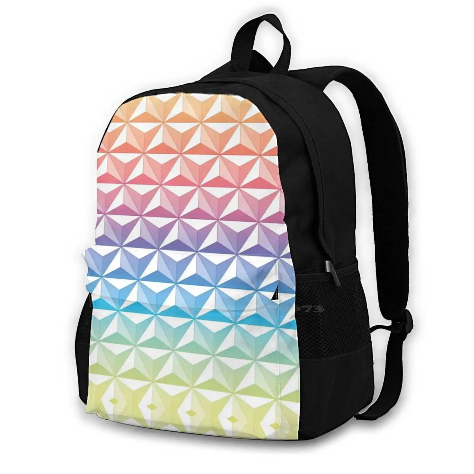 Geodesic Sphere Rainbow Fashion Travel Laptop School Backpack Bag Parks Pride Walt World Magic Rainbow Retro Vintage 1980s