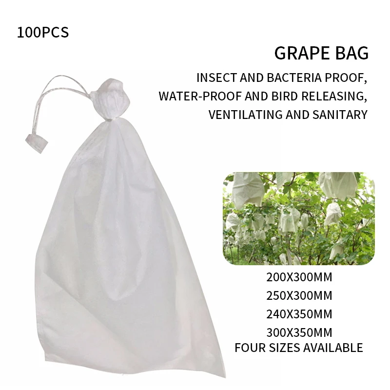 

100Pcs Grape Protection Bags For Fruit Vegetable Grapes Mesh Bag Against Insect Pouch Waterproof Pest Control Anti-Bird Garden