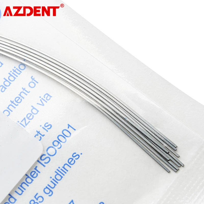 5 opakowań AZDENT Dental Orthodontic Arch Wires Heat Thermal Activated NITI Alloy Rectangular Shape Ovoid Form 10 sztuk w opakowaniu