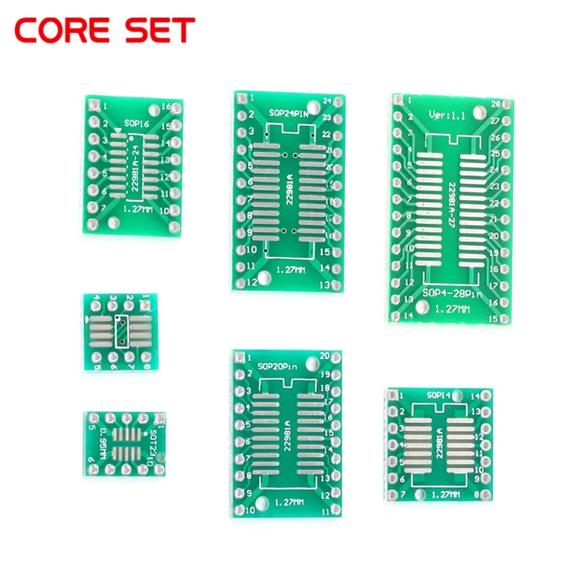 10PCS SMD to DIP adapter PCB Board Socket SOP8 TSSOP8 SOIC8 SSOP8 Board TO DIP Adapter Converter 0.65mm 1.27mm QFP32 QFN44 DIP