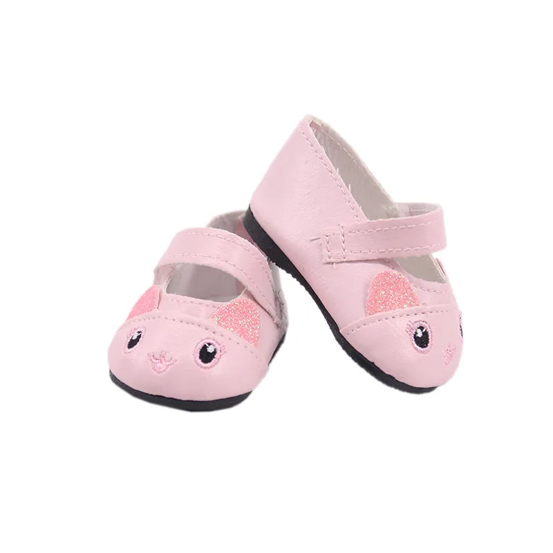 Scarpe da bambola da 18 pollici 7 cm Kitty CanvasPer 18 pollici americano e 43 cm Baby New Born Reborn Doll Generation Girl Toy 1/3 Blyth BJD