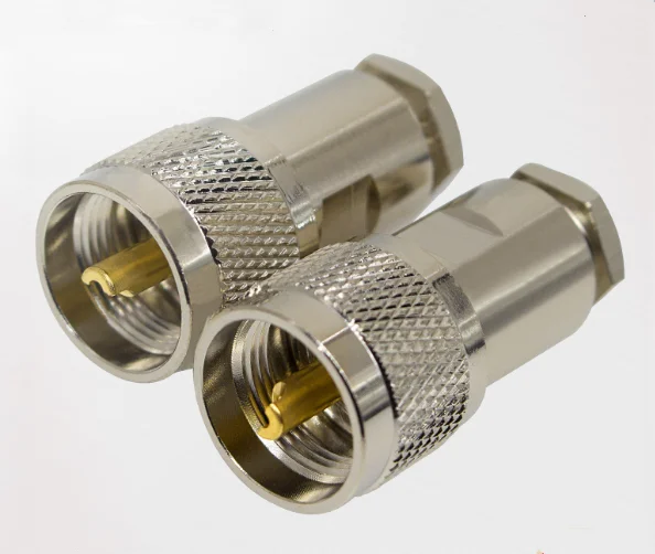 10PCS High Quality  Adapter Connector UHF PL259 Male Plug Clamp RG58 RG142 LMR195 RG400 Cable Wholesale