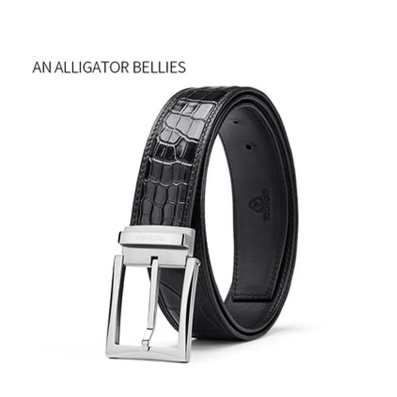 gete new crocodile  men  belt  male  business  leisure  Stainless steel Pin buckle  crocodile male belt