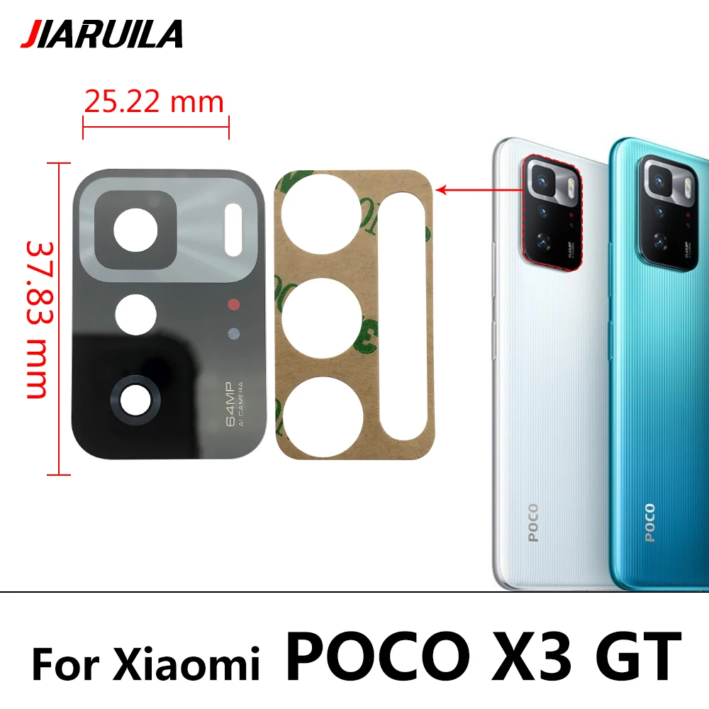 2Pcs/Lot, Rear Back Camera Glass Lens For Xiaomi Redmi Poco M3 F3 X3 NFC GT F2 F4 F5 X4 M4 Pro 4G 5G Pocophone F1 With Adhesive