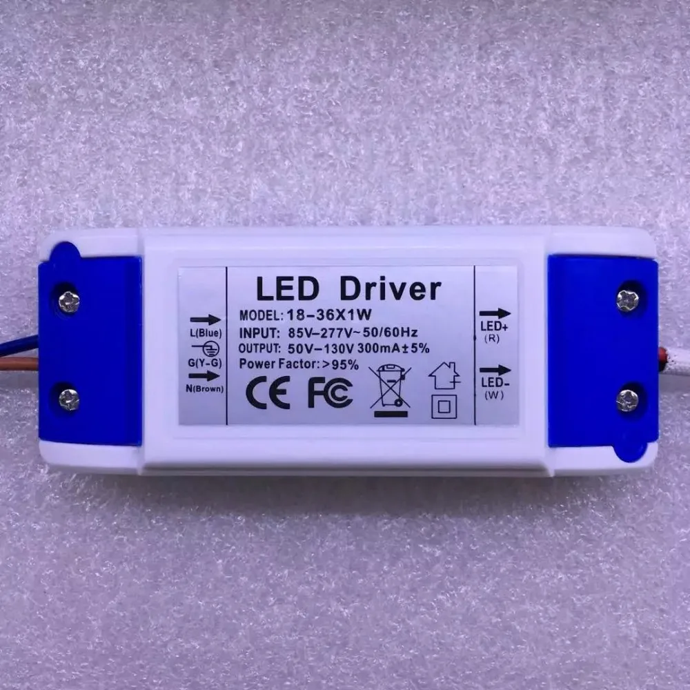 50pcs/lot 4-7W 6-10W 12-20W 18-36W Input 110V 220V 50/60Hz Output 300MA high Power LED Driver For LED downLight