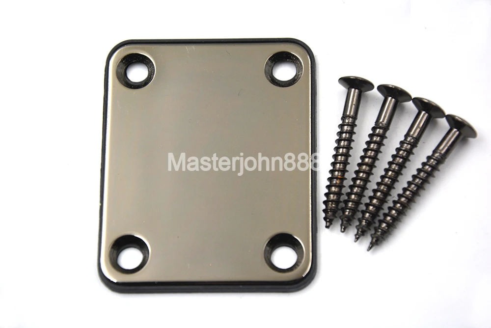 Gun Black Electric Guitar Neck Plate With 4 Screws Neck Joint Plate For Strat/Tele Style Guitar Electric Bass Guitar