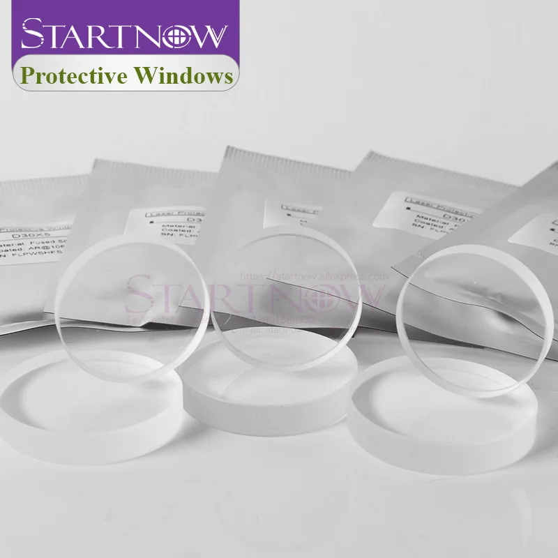 Startnow Laser Protective Lens Fused Silica Windows Raytools 37x7mm Coating Lens For CNC Cutting Welding Plane Protection Lenes