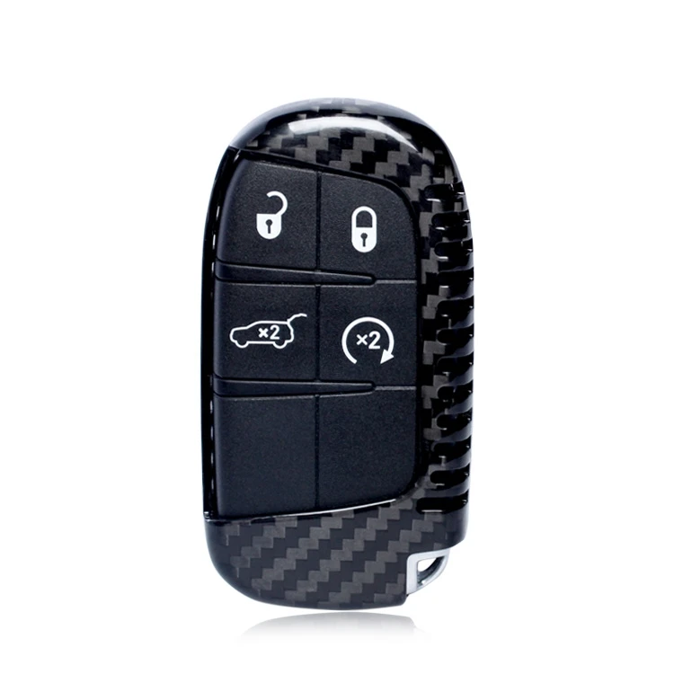 

Auto Remote Fob Key Case Cover For Jeep Dodge Cherokee Renegade Carbon Fiber Black/Red Keyless Bag Car Keychain Keybag Shell Cap