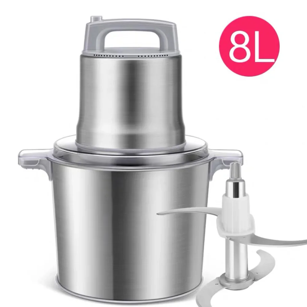 

8L Electric Meat Grinder Commercial Household Meat Mincer Multi-function Stuffing Chopped Vegetable Stainless Steel Meat Mixer