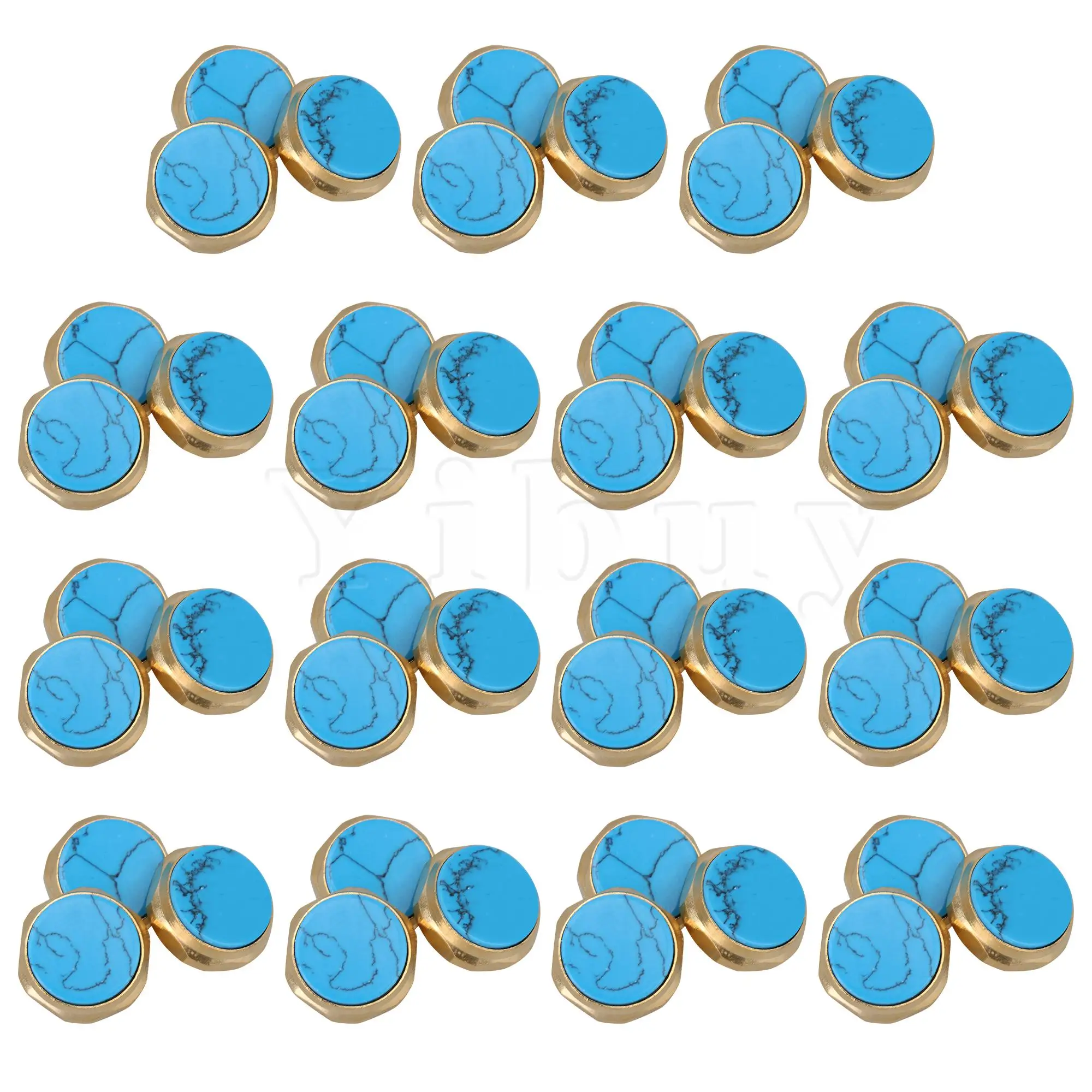 

Yibuy 45pcs Instrument Part Inlay Blue Turquoise Trumpet Finger Button