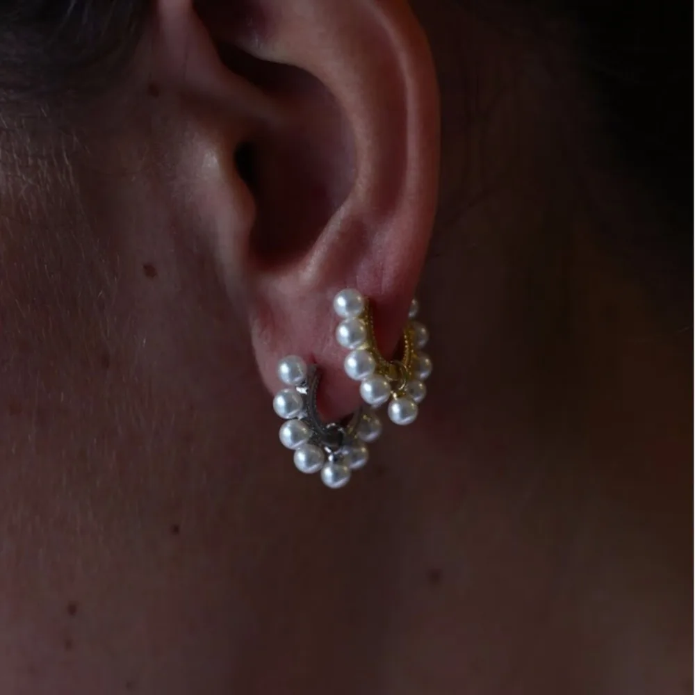 

Luxury real 925 sterling silver small HOOP Earrings For Women Daily Wear White Pink ROSE 5A Freshwater Natural Pearl Earring