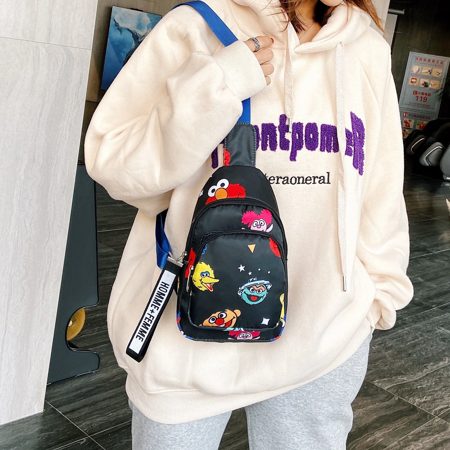 Cartoon Print Unisex Taille Zakken Pu Lederen Fanny Pack Reizen Riem Purse Schoudertassen Riem Tas