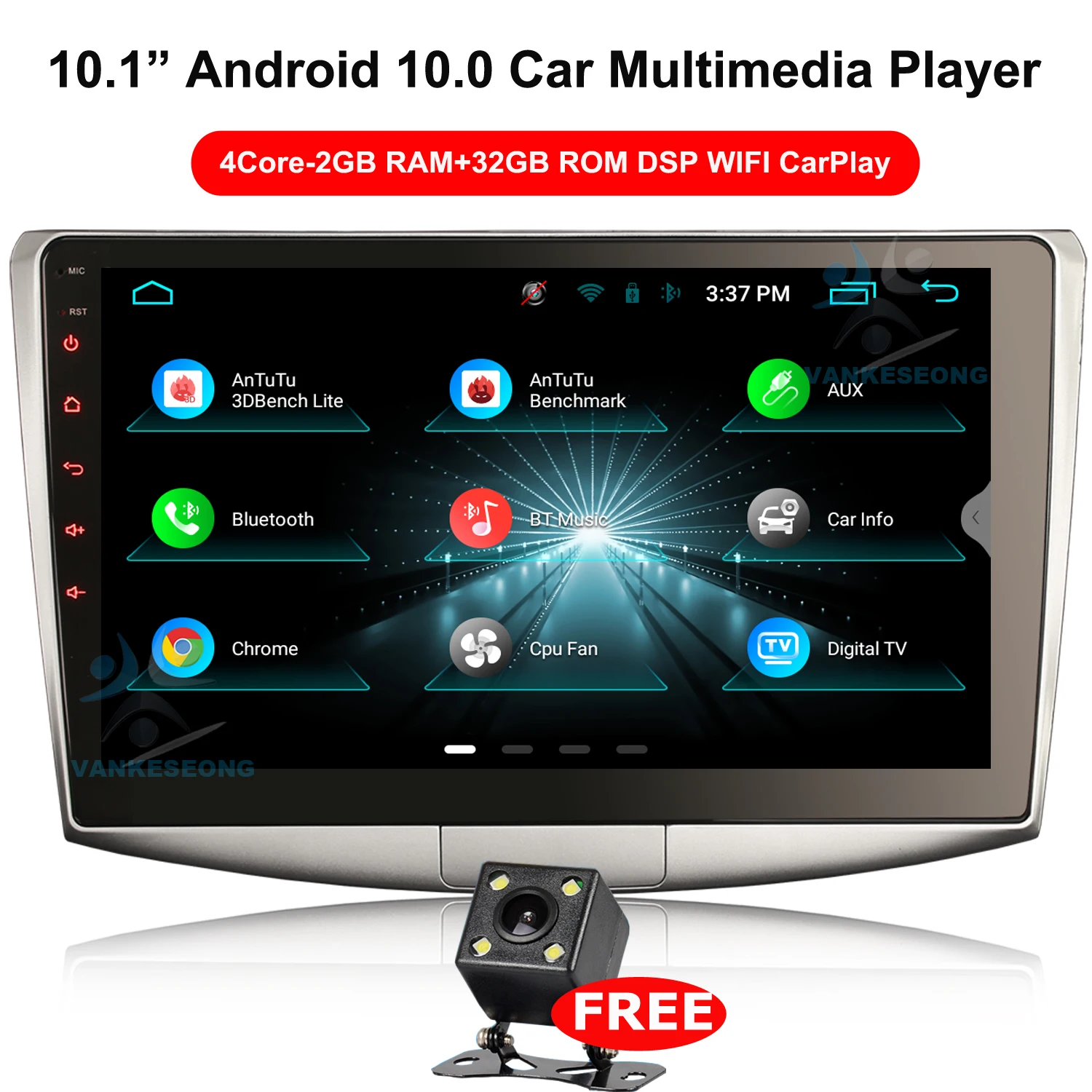 

VANKESEONG 10.1"CarPlay Android 10 Car Multimedia Player For VW Volkswagen Passat B6 B7 CC 08-15 DAB+Autoradio Radio GPS Sat Nav