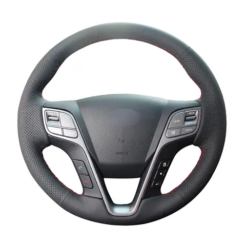 DIY는 현대 산타페 2013-2015 용 자동차 스티어링 휠 용 브레이드 커버를 사용자 정의합니다. 현대 ix45 오리지널 스티어링 휠 브레이드