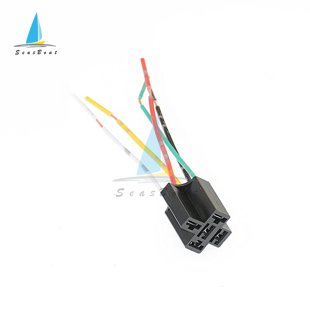 5 Pcs 5 Pin Automotive Relay Socket Harness Connector Plug Bakelite Relay Base Seat for 12V 24V 4Pin 5Pin Auto Relay