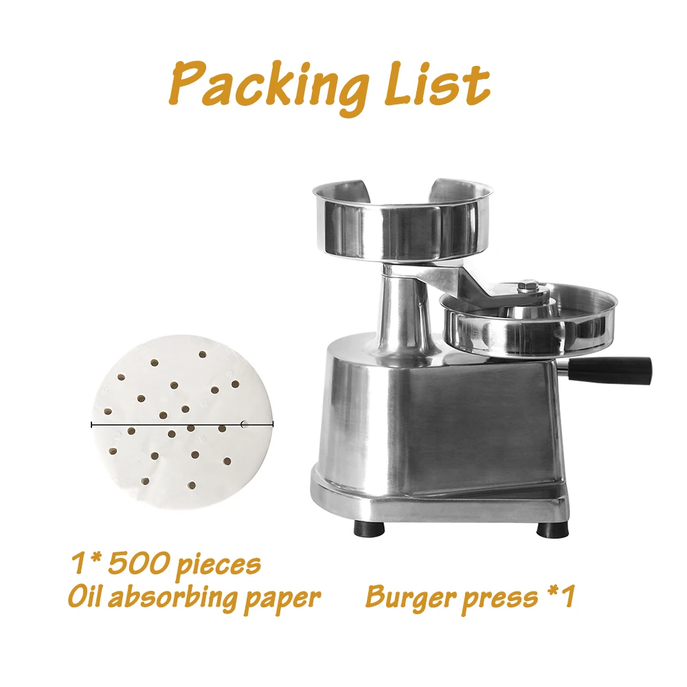 150cm Burger Press Manual Hamburger Patty Maker Burger Machine Stainless Steel Meat Pie Forming AM15 Kitchen Tool