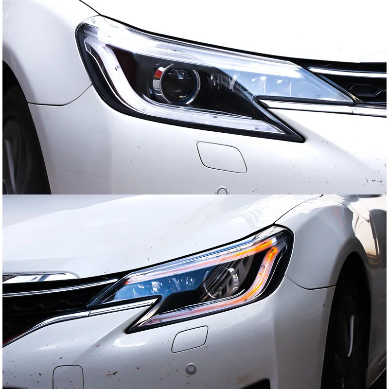 For Toyota Reiz Headlights 2013-2019 Mark X LED Headlight LED DRL H7 D2H Hid Option Angel Eye Bi Xenon Beam