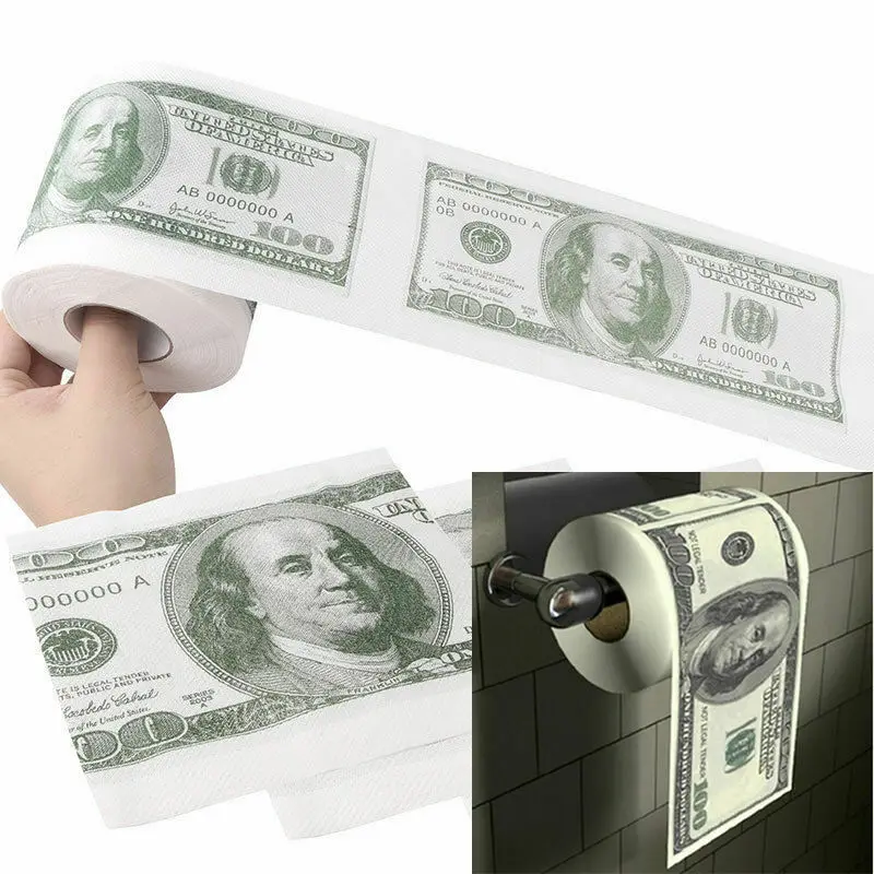 Toilet Paper $100 Dollar Humour Toilet Paper Bill Toilet Paper Roll Novelty Gag Gift Funny Gag Gift hot