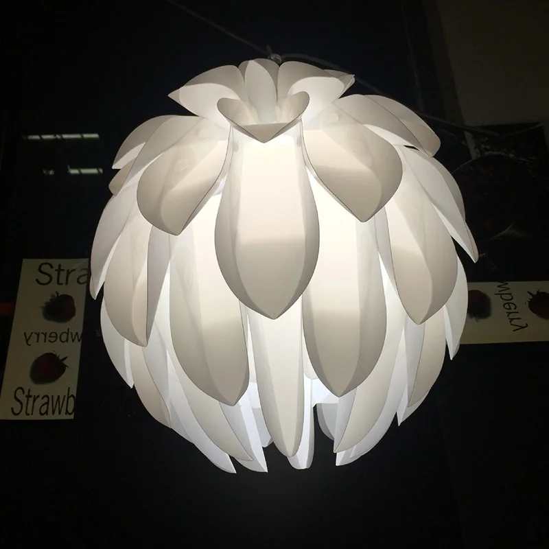 DIY PVC 100-240V Lamp Shades LED Light Fixture Flowers Petal Shape 45cm Pendant Light Cover Home Decor PVC Plastic For Bedroom