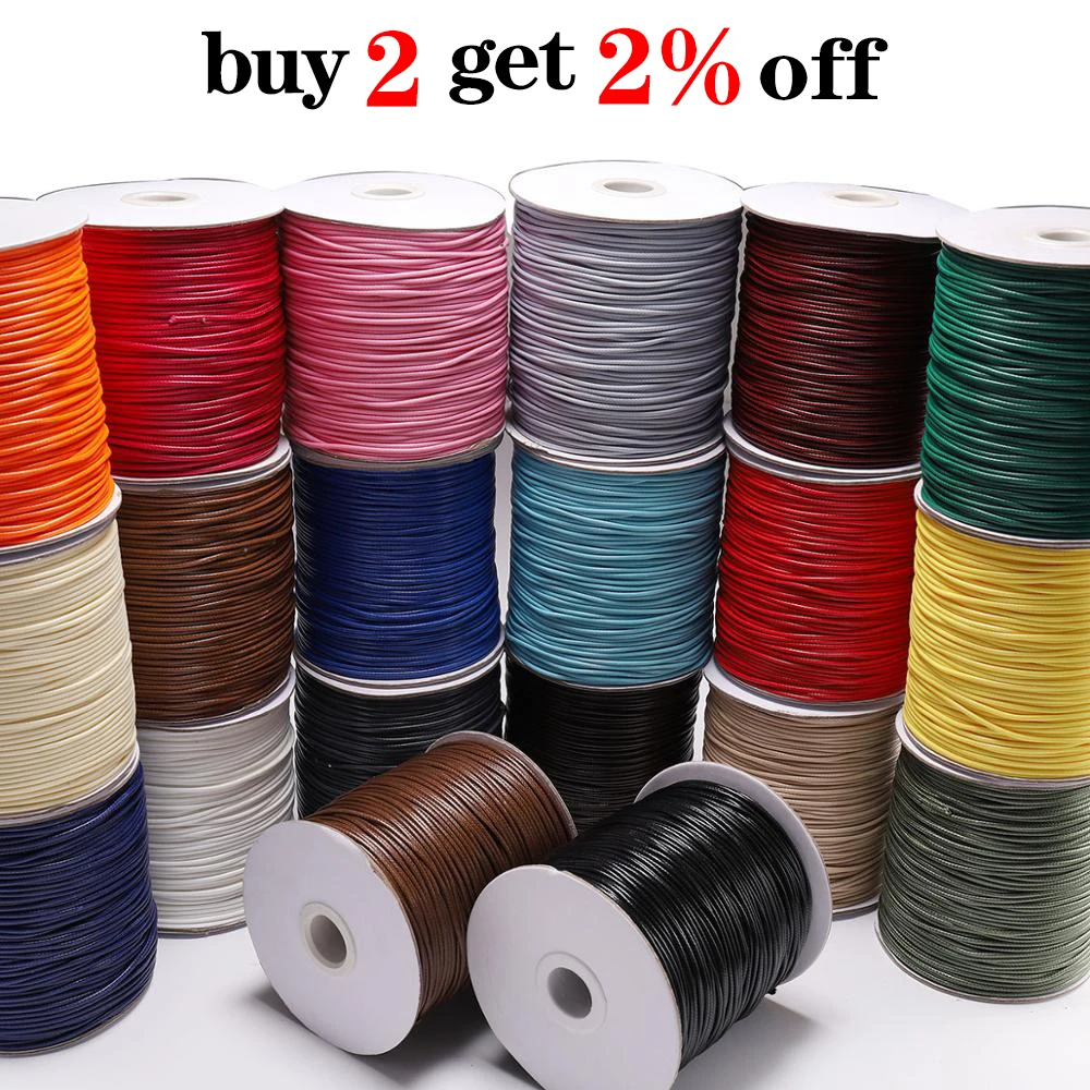 10m/lot 26 Color Leather Line Waxed Cord Cotton Thread String Strap Necklace Rope For Jewelry Making DIY Bracelet Supplies