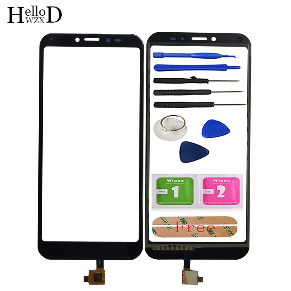 5.35'' Touch Screen For Alcatel 1s 2019 5024 ot5024 5024D Digitizer Panel Front Glass Lens Sensor Tools Double Tape Glue Wipes