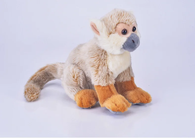 

lovely SquirrelMonkey plush toy about 21x22cm squatting monkey soft doll kids toy home decoration Christmas gift h1330