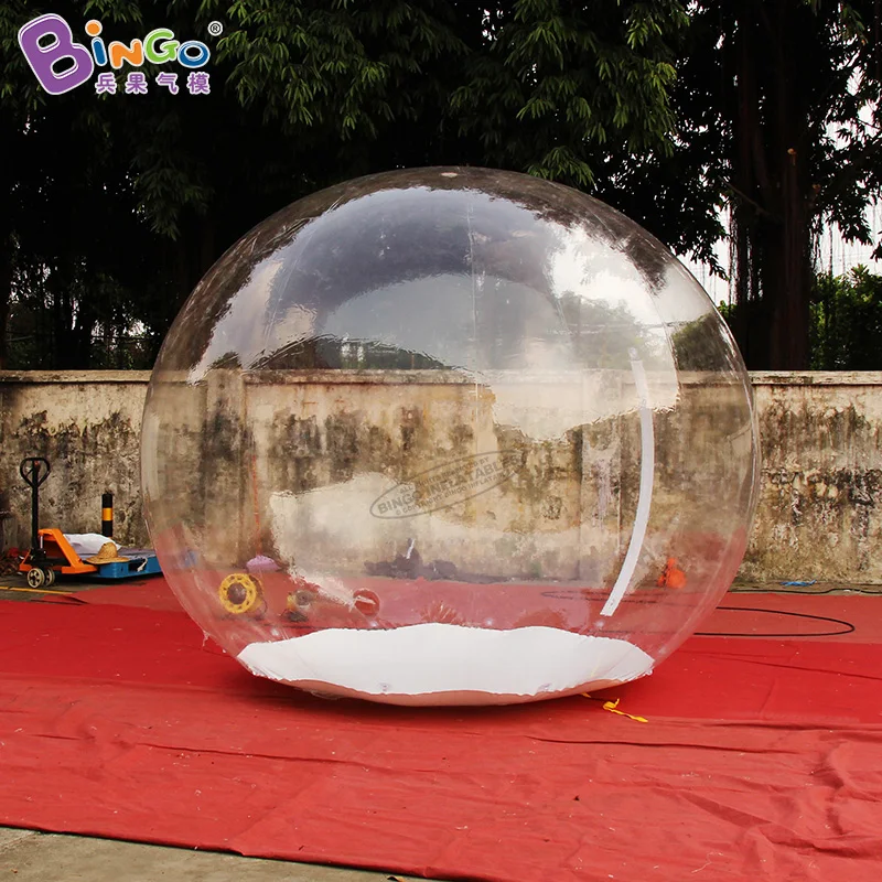 Portable 3x2.4 Meters Inflatable Transparent Round Tent For Camping / 9.8ft Inflated Snow Globe For Christmas Display - Toys