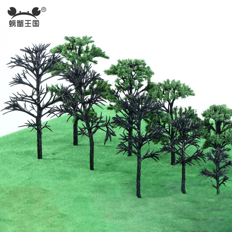 

HO Scale Miniature Trees 10Pcs PU Resin Model Landscape Set for Railway Layout, Train Diorama Scenery Building Kits