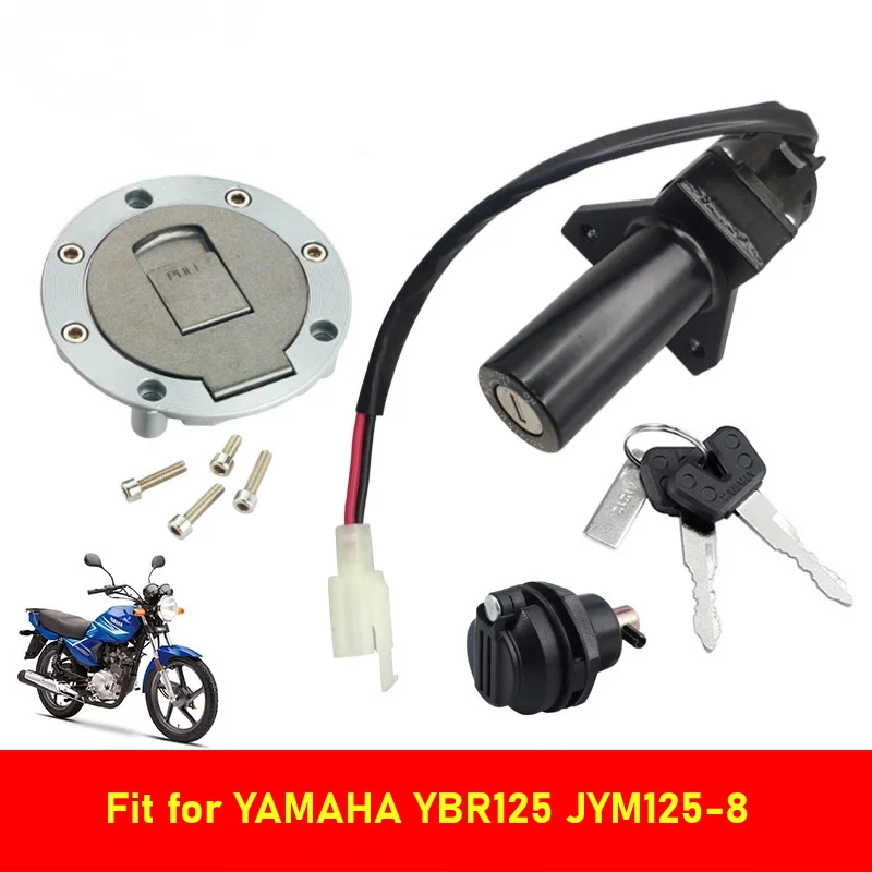 Motorcycle Ignition Switch Key Fuel Tank Cap Seat Lock for Yamaha Jianshe YBR125 JYM125 YMH125 YS250 XTZ125 Starting Switches