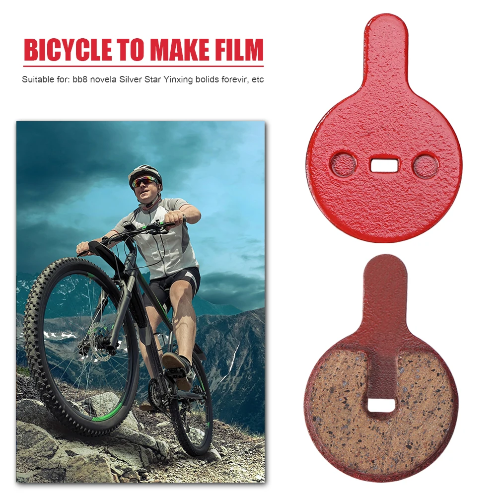 4/2 Pairs Disc Brake Pads for BB8 NOVELA YINXING BOLIDS FOREVIR Resin Semi Metallic Brake Pads Bicycle Bike Repair Parts Red