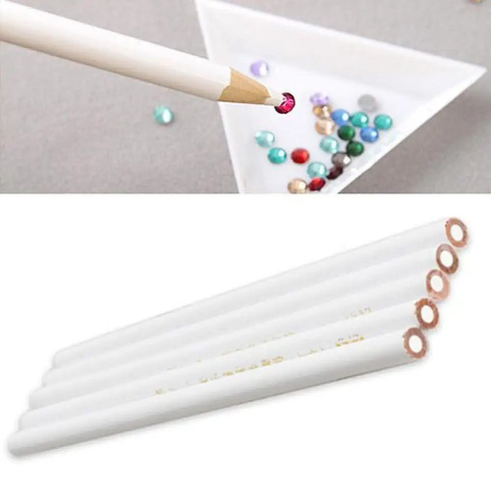 5 Pcs Nail Art Painter Pencils Portable Easy to Use Nail Art Rhinestones Gems Bead Picking Pick Up Pen Tool