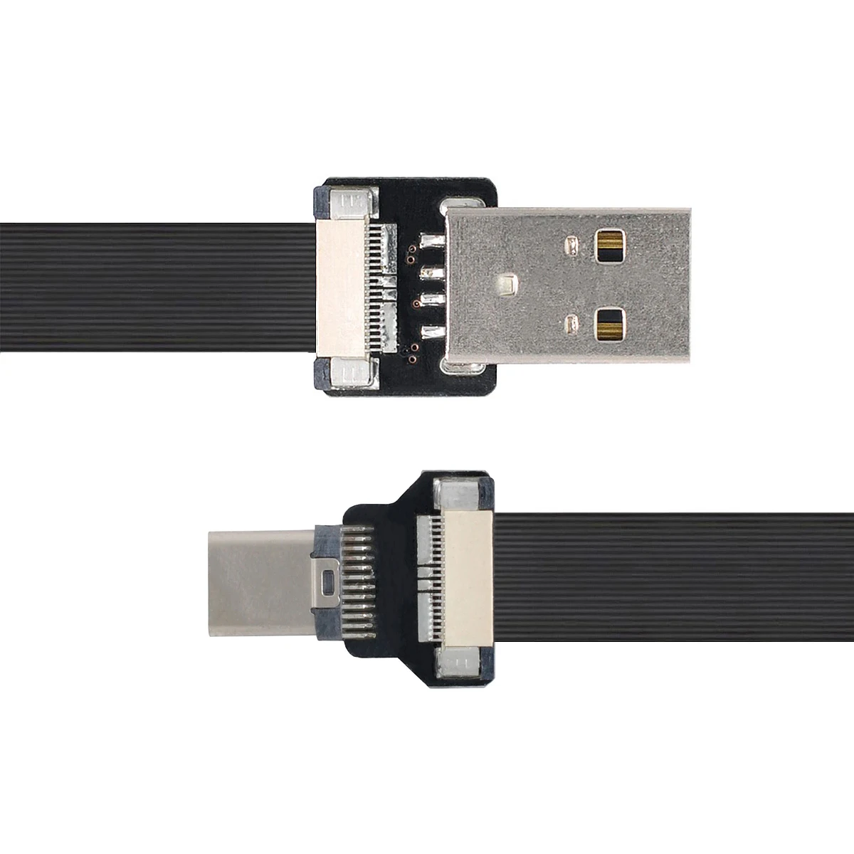 

CY Xiwai USB 2.0 Type-A Male to USB-C Type-C Male Data Flat Slim FPC Cable for FPV & Disk & Phone