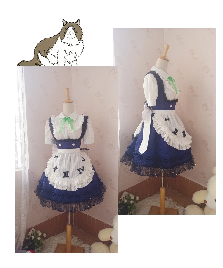 COS-HoHo Anime Touhou Project Izayoi Sakuya Lolita Dress Elegant Uniform Cosplay Costume Halloween Party Role Play Outfit Women