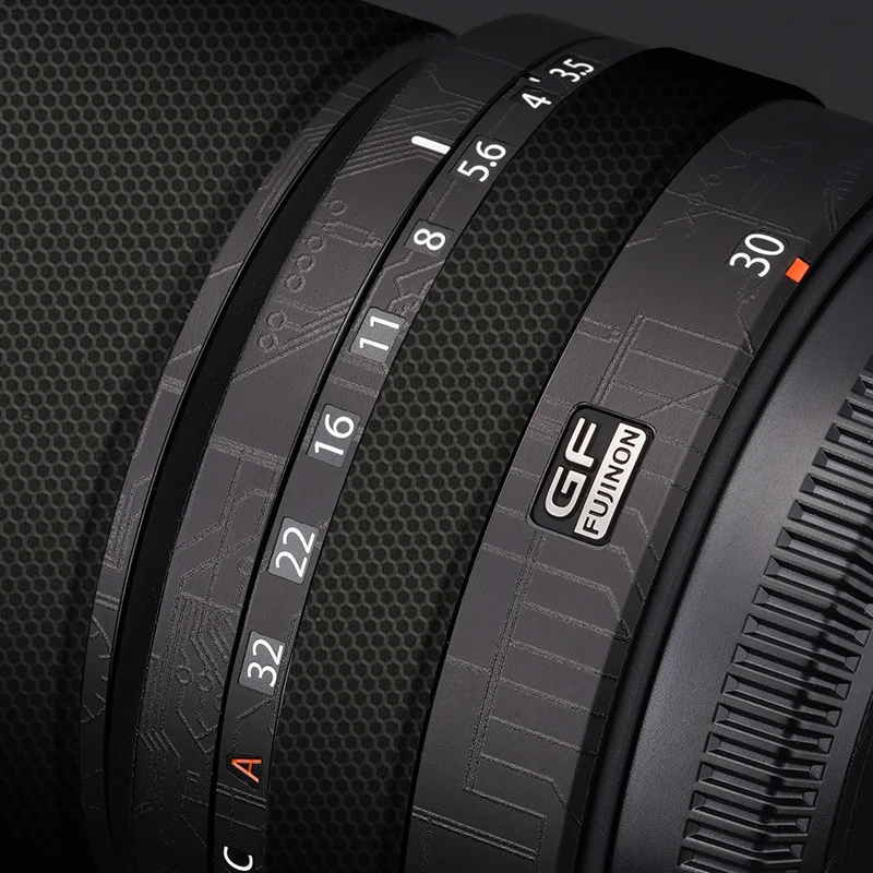 GF30 obiektyw skórka kalkomania dla Fuji GF30 f3.5 folia owijająca Anti-naklejka przeciw porysowaniu ochraniacz w formie naklejki przypadku