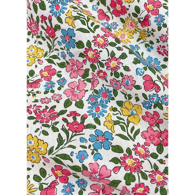 145x50cm Small Floral Poplin Cotton Fabric Making Summer Dress Children\'s Clothing Handwork Cloth