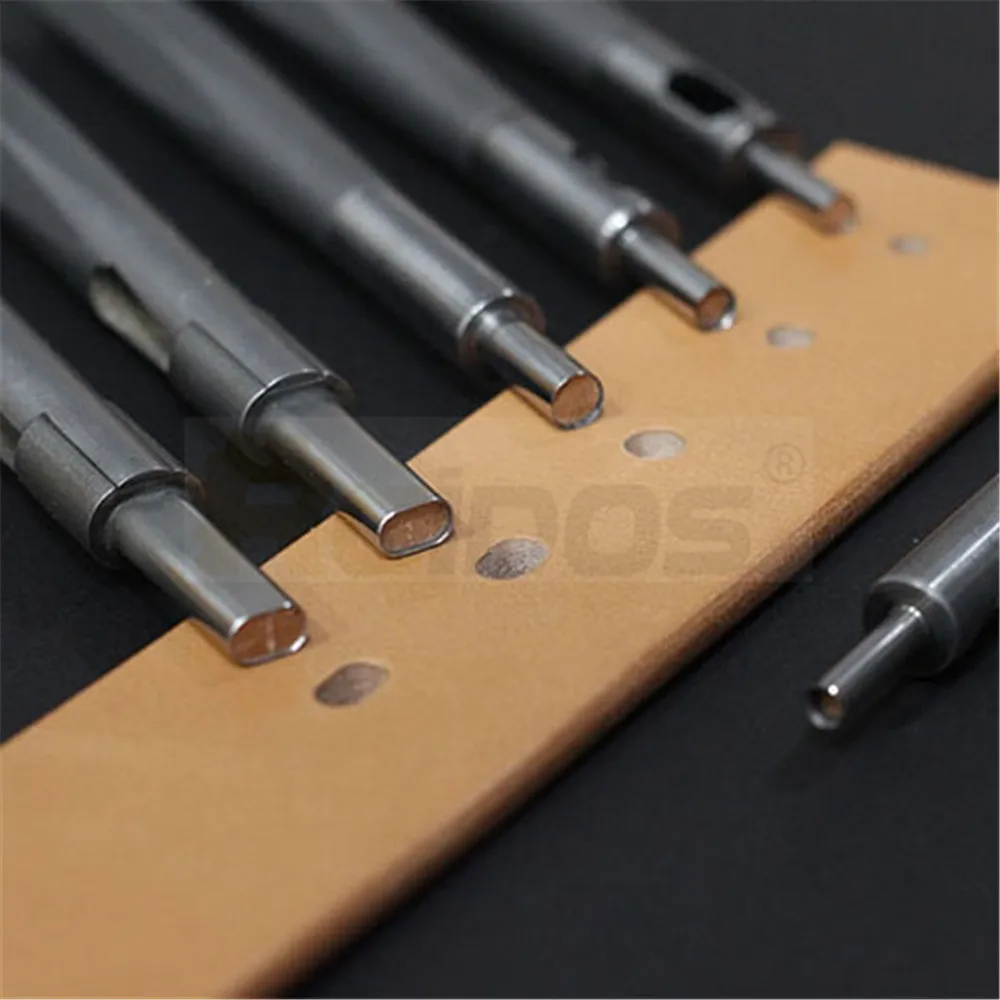 RCIDOS M390 Steel handle Leather Belt Round/Flat Hole Puncher, Dia 3/3.5/4/4.5/5/6/7MM,flat hole 4x6/5x8mm,1PCS price