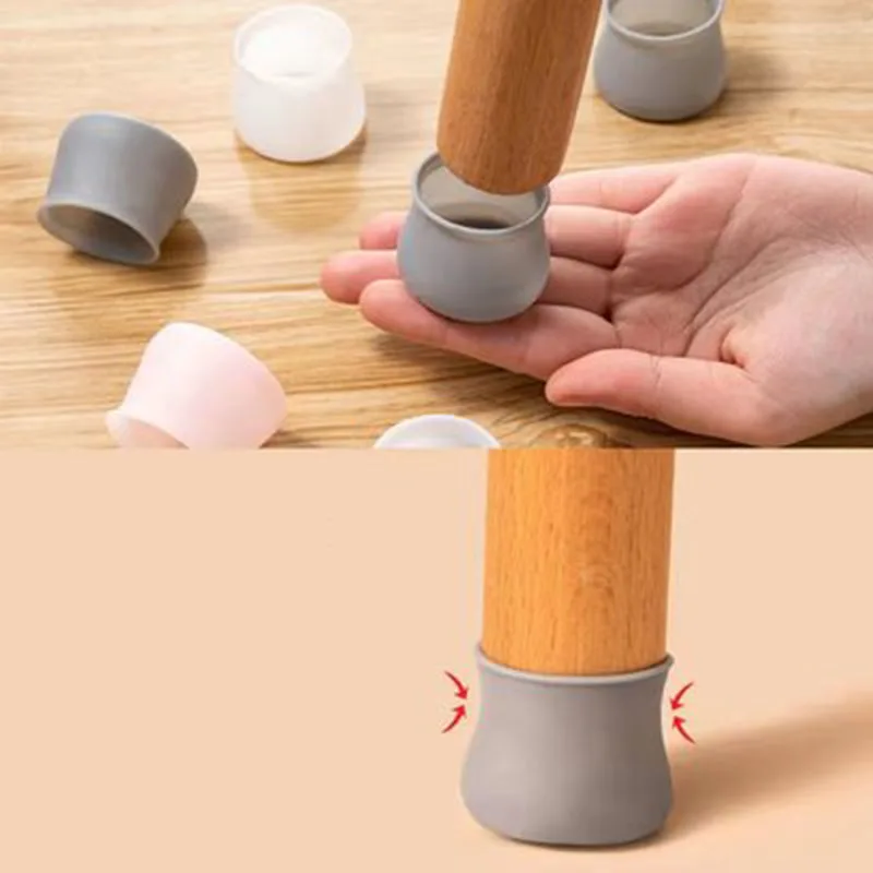 20pcs Silicone Furniture Leg Protection Cover Table Chair Foot Cover Pad Floor Protector Anti Slip Waterproof Household