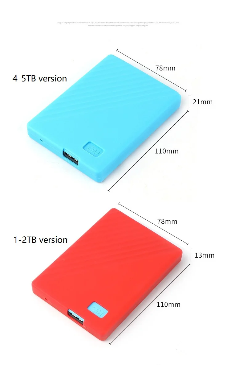 Casing Kulit Sampul Silikon Lembut Hard Drive Portabel untuk WD 1TB 2TB 4TB 5TB My Passport