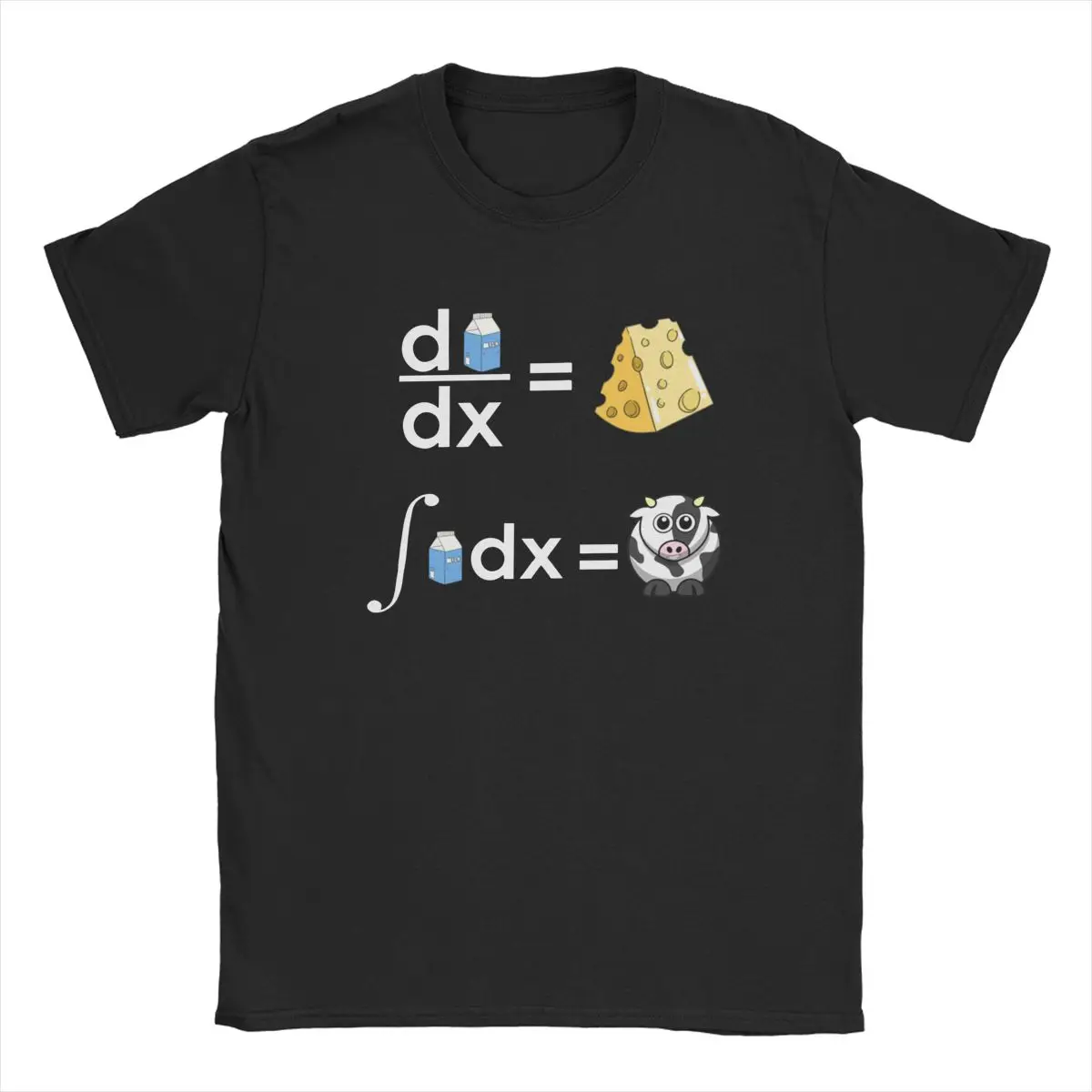 Novelty Milk Calculus Milk Differential Is Cheese T-Shirts Men 100% Cotton T Shirt Cow Funny Science Math Tees Gift Clothes