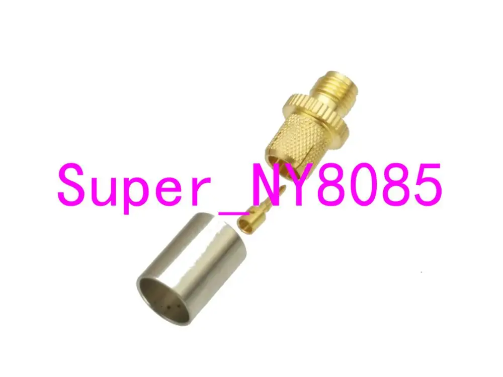 Connector RP.SMA female plug crimp RG5 RG6 5D-FB LMR300 cable straight