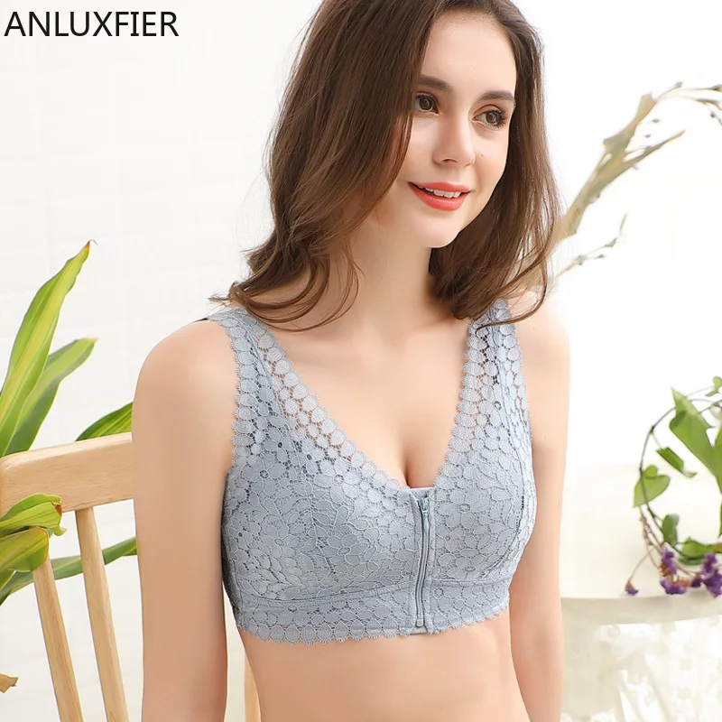 X113  No Rims Bra Gathered Lace Sexy Beauty Back Movement Female Underwear Anti-Sagging Bra Plus Size Massage Bras