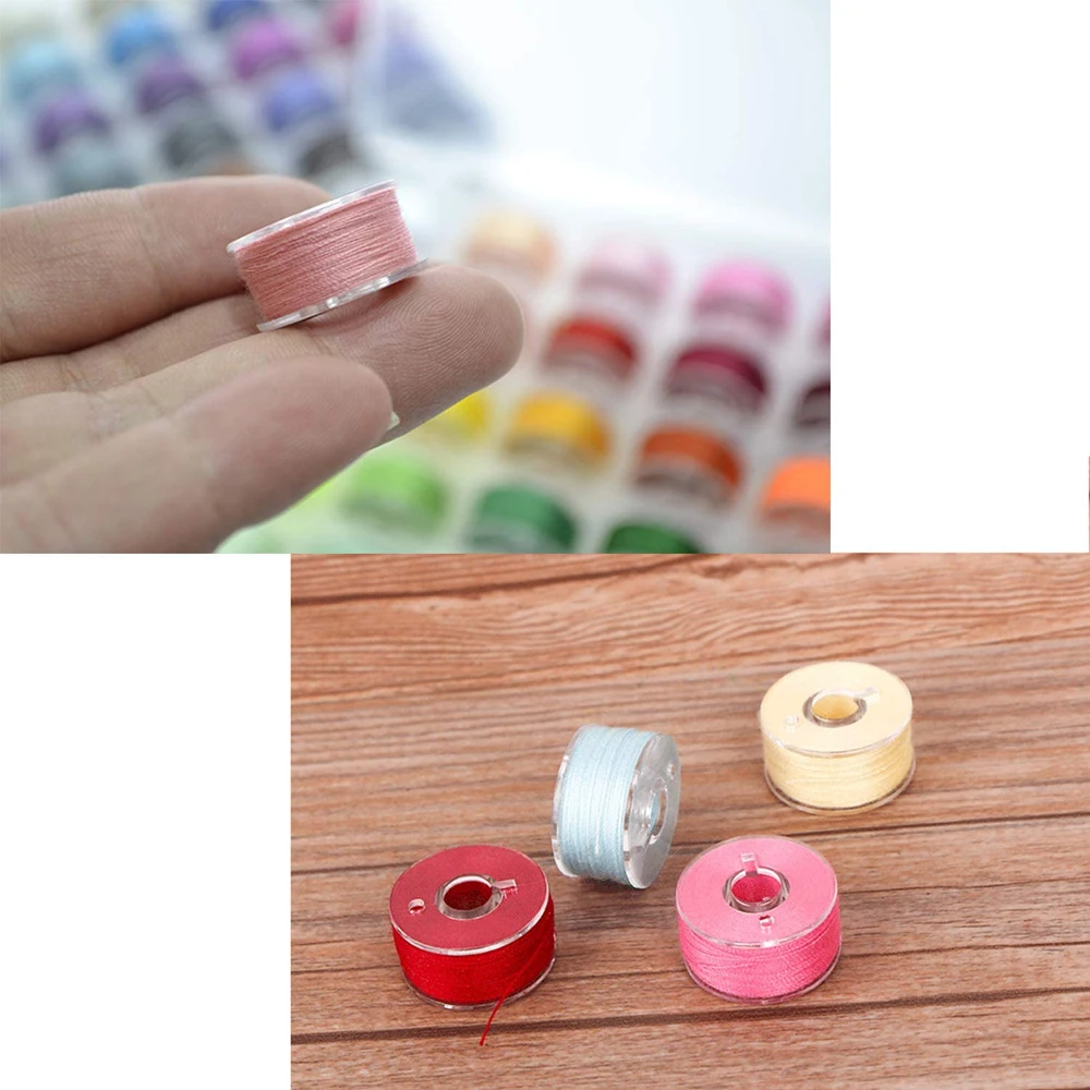 20 Multicolor Thread Spools Sewing Machine Bobbins Plastic Bobbins with Thread for Sewing Machines Quilting Sewing Accessories