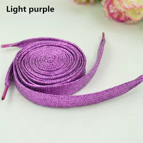 1 cm Width Colorful Lurex Shoelaces Trendy Bright Colorful Fall Winter Shoelaces Sneaker White Casual Sports Leather Shoes Laces - Image 13