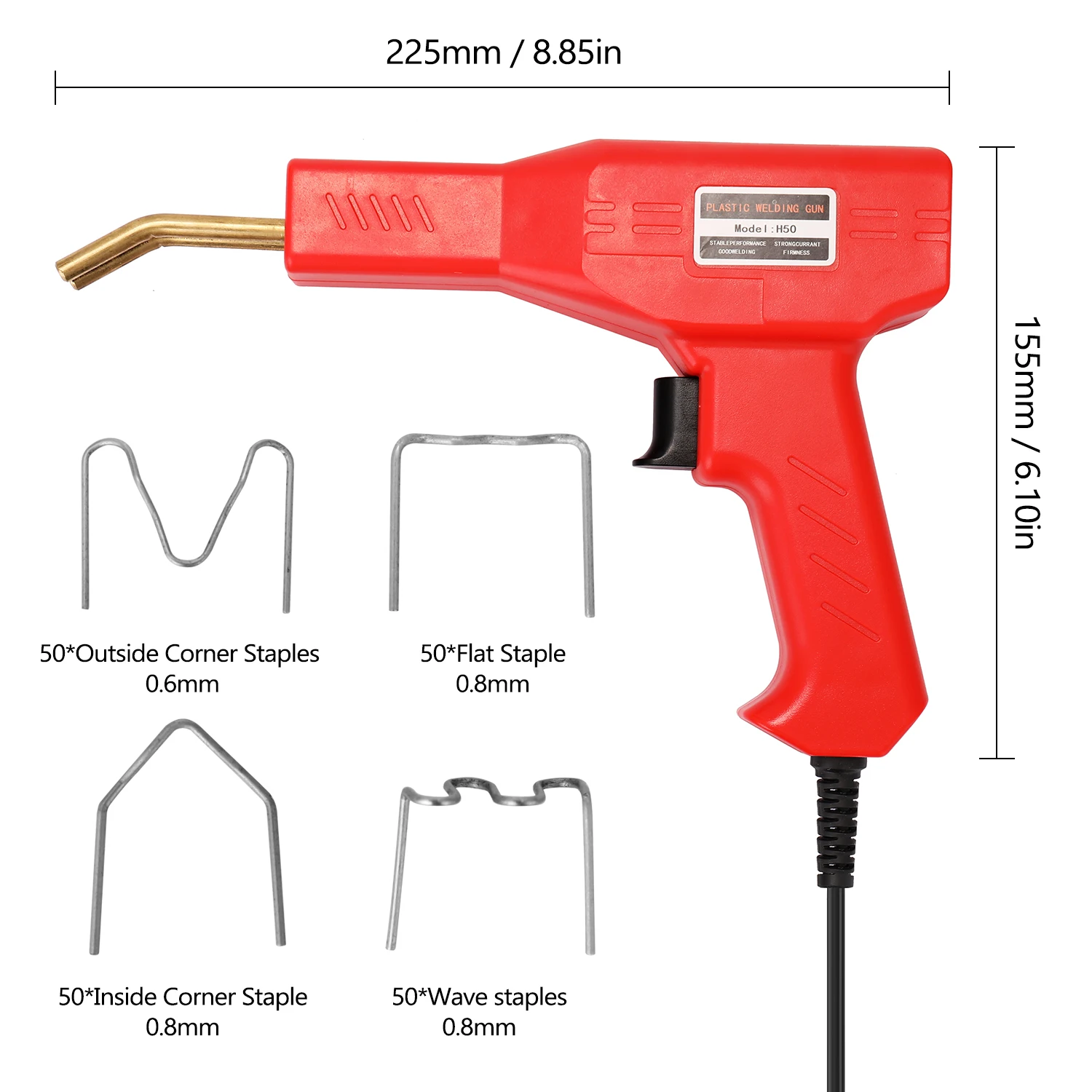 Handy Plastics Welders Ferramentas de garagem Hot Staplers Machine Grampo PVC Repairing Machine Grampo Grampo Grampeador Para Reparação Do Carro